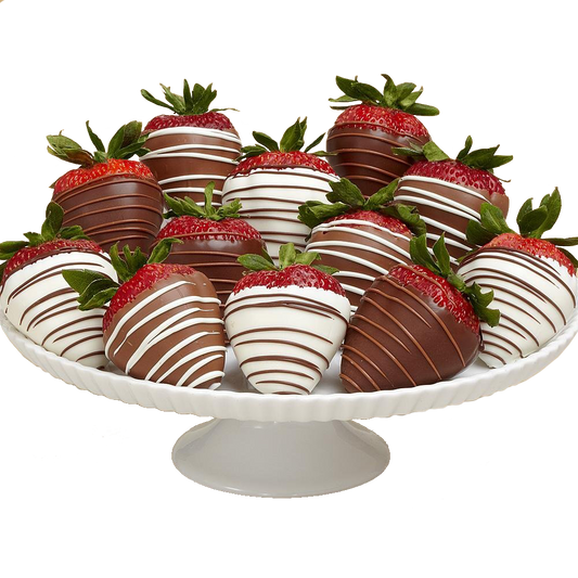 12 Gourmet Dipped Swizzled Strawberries